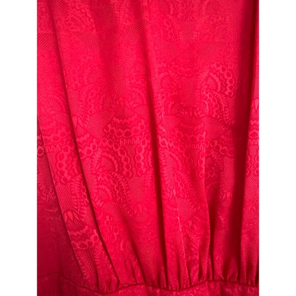 Saloni Fleur-F Silk midi Dress red UK12/US8 - Picture 11 of 11